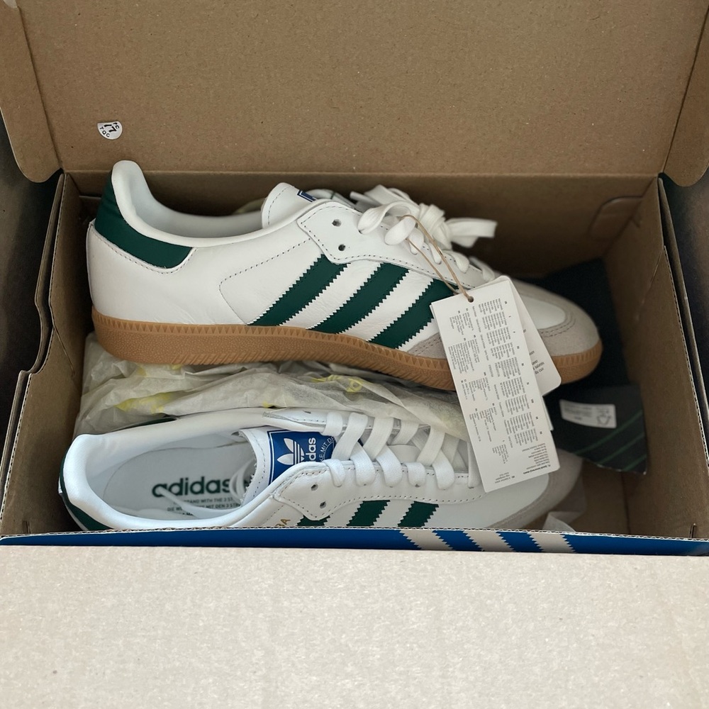 Adidas Samba OG White and Green Shoes